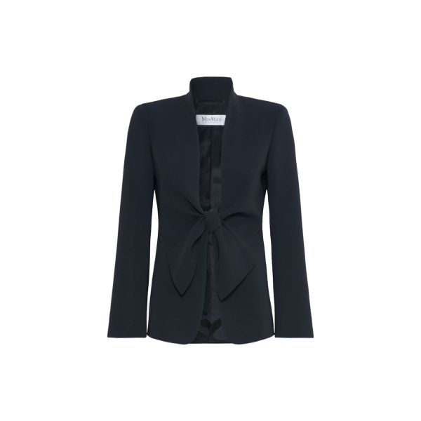 Max Mara Palo Cady Sash Jacket in Midnight Blue | Blazers | Luxury Shoes 