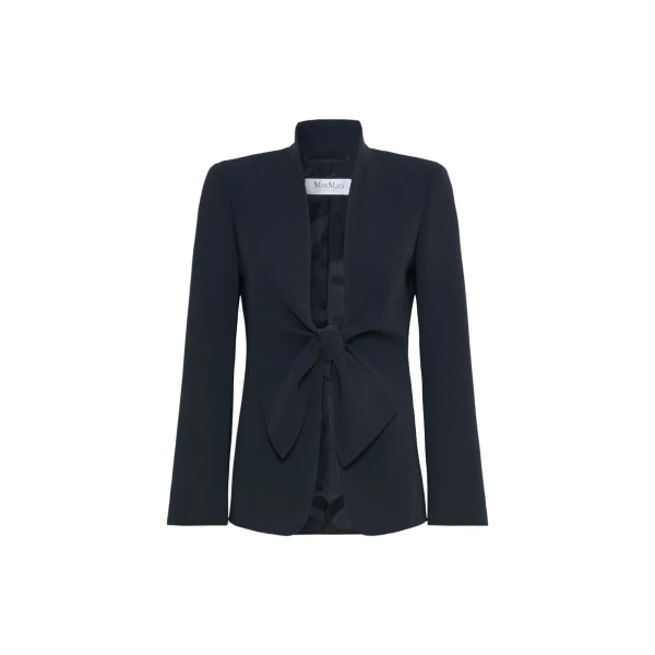Max Mara Palo Cady Sash Jacket in Midnight Blue | Blazers | Luxury Shoes 