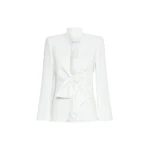 Max Mara Palo Cady Sash Jacket in White | Blazers | Luxury Shoes 