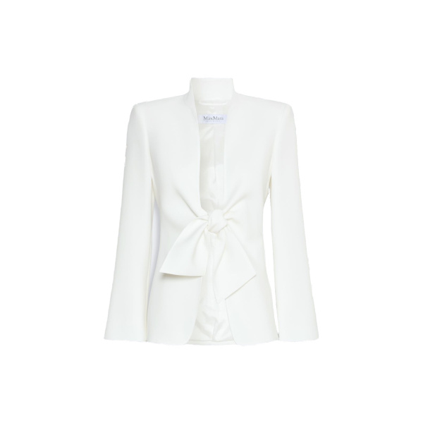 Max Mara Palo Cady Sash Jacket in White | Blazers | Luxury Shoes 