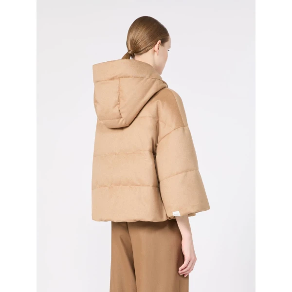 Max Mara Pam Reversible Cape-Style Camel Puffer in Beige | Jackets | Luxury Shoes 
