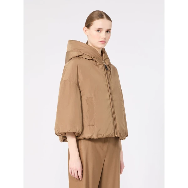 Max Mara Pam Reversible Cape-Style Camel Puffer in Beige | Jackets | Luxury Shoes 