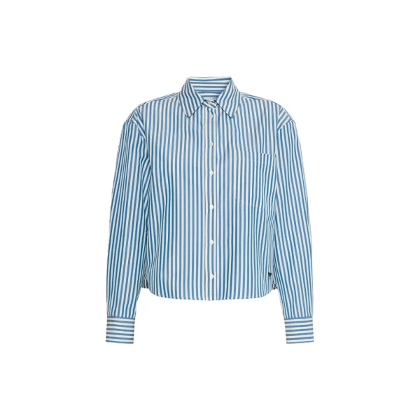 Max Mara Panetto Boxy Cotton Poplin Shirt in Cornflower Blue | Shirts | Luxury Shoes 