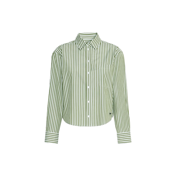 Max Mara Panetto Boxy Cotton Poplin Shirt in Green | Shirts | Luxury Shoes 