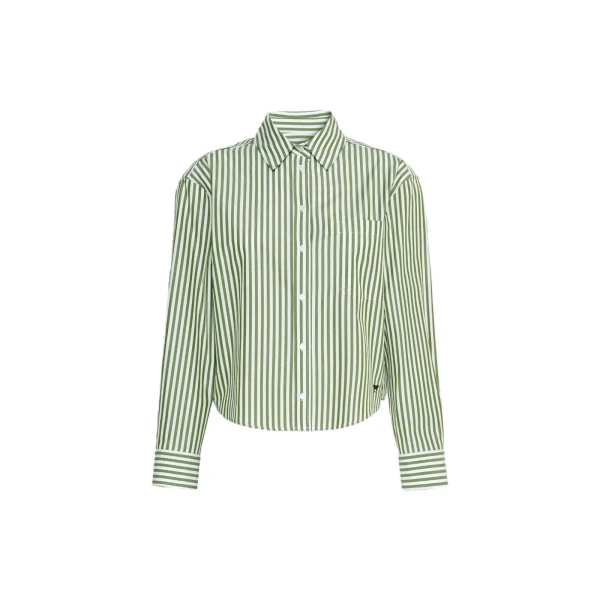 Panetto Boxy Cotton Poplin Shirt in Green