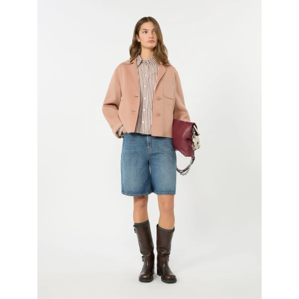 Max Mara Panetto Boxy Cotton Poplin Shirt in Terra Cotta | Shirts | Luxury Shoes 