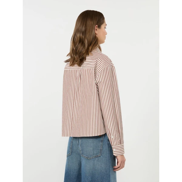 Max Mara Panetto Boxy Cotton Poplin Shirt in Terra Cotta | Shirts | Luxury Shoes 