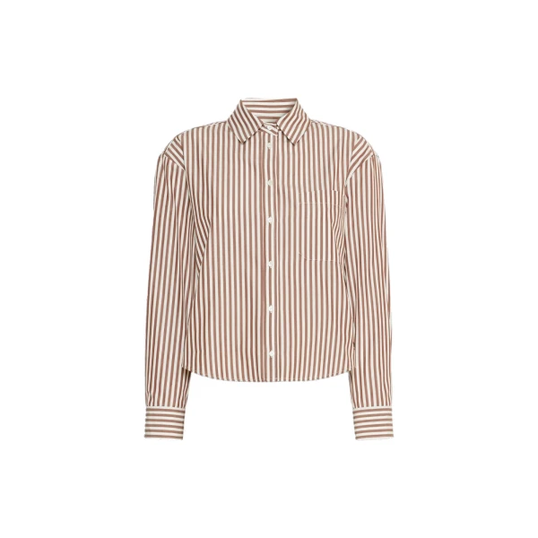 Max Mara Panetto Boxy Cotton Poplin Shirt in Terra Cotta | Shirts | Luxury Shoes 