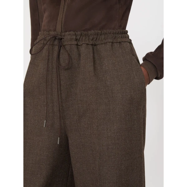Max Mara Pantone Batavia Wool Trousers in Mud | Wide leg pants | Luxury Shoes 