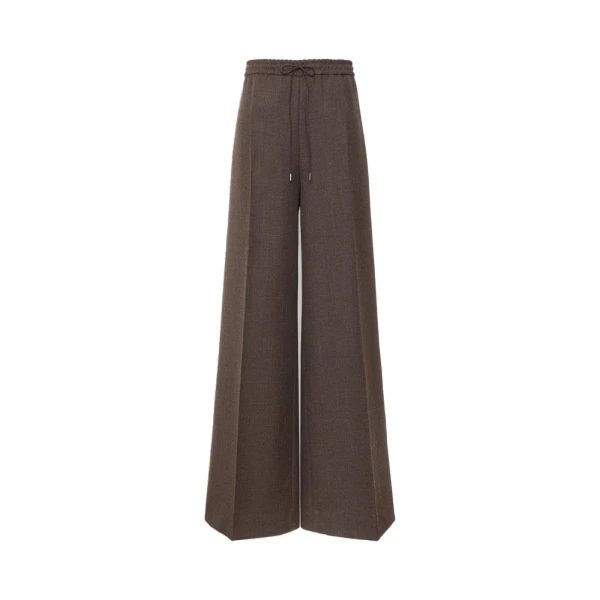 Max Mara Pantone Batavia Wool Trousers in Mud | Wide leg pants | Luxury Shoes 