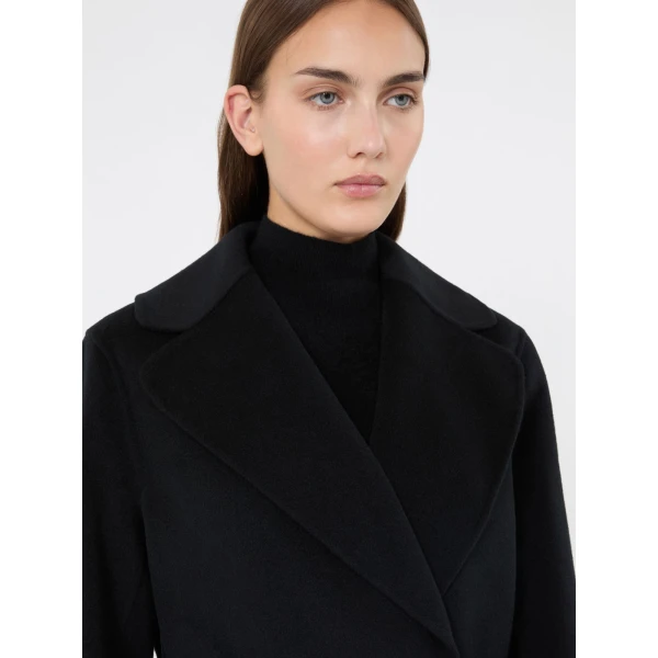 Max Mara Paola Belted Wool and Cashmere Coat in Black | Wool Coat | Luxury Shoes 