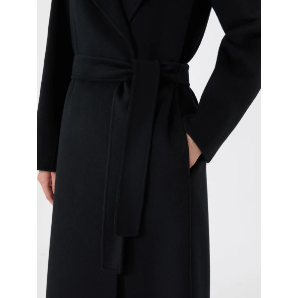 Max Mara Paola Belted Wool and Cashmere Coat in Black | Wool Coat | Luxury Shoes 