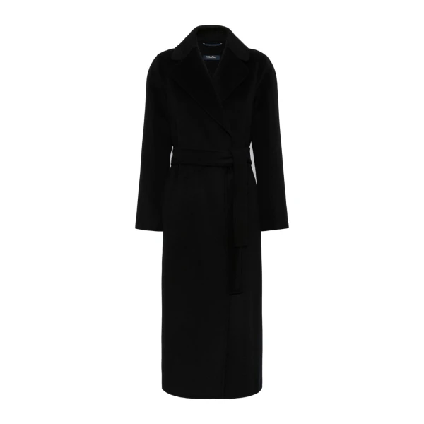 Max Mara Paola Belted Wool and Cashmere Coat in Black | Wool Coat | Luxury Shoes 