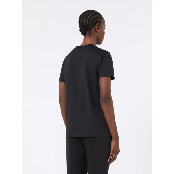 Max Mara Papaia Cotton Jersey T-Shirt in Black | T-shirts | Luxury Shoes 