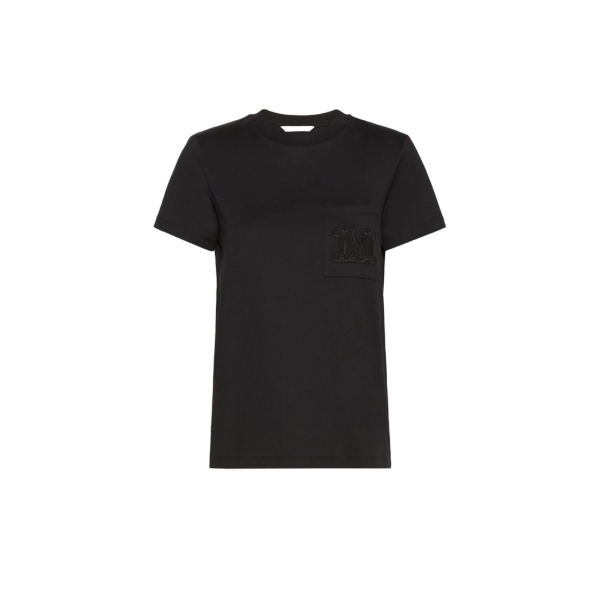 Max Mara Papaia Cotton Jersey T-Shirt in Black | T-shirts | Luxury Shoes 