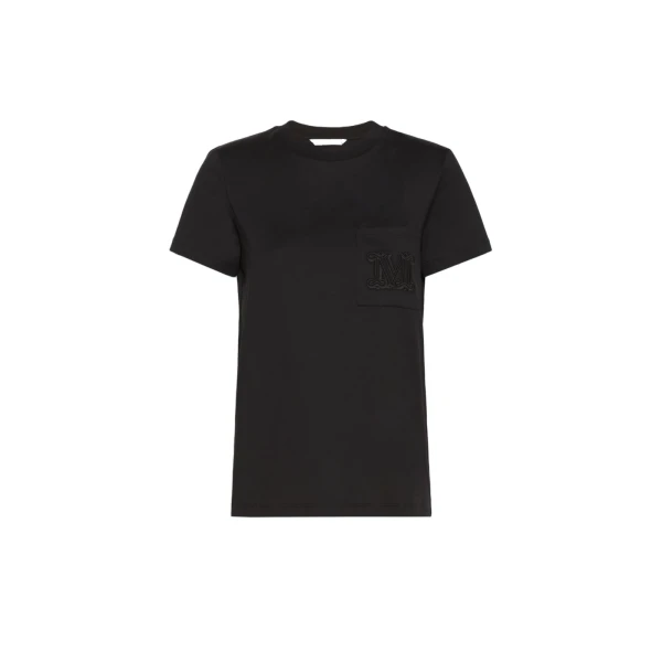 Papaia Cotton Jersey T-Shirt in Black