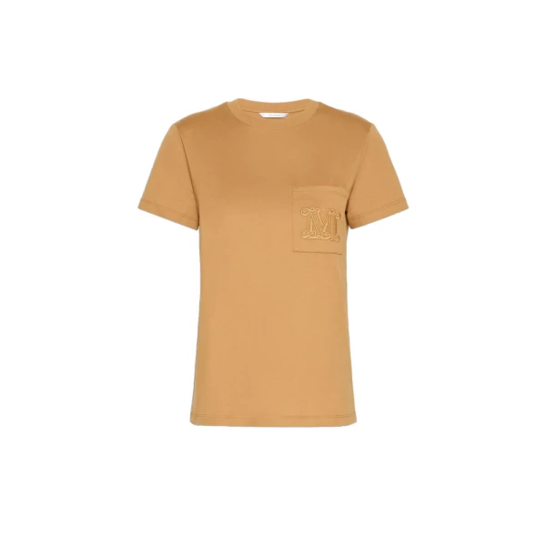 Papaia Cotton Jersey T-Shirt in Camel