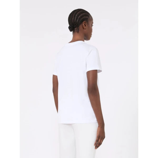 Max Mara Papaia Cotton Jersey T-Shirt in Optical White | T-shirts | Luxury Shoes 