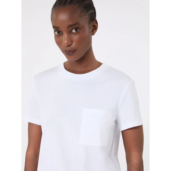 Max Mara Papaia Cotton Jersey T-Shirt in Optical White | T-shirts | Luxury Shoes 