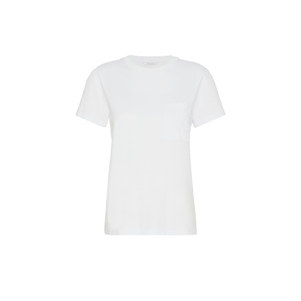 Max Mara Papaia Cotton Jersey T-Shirt in Optical White | T-shirts | Luxury Shoes 