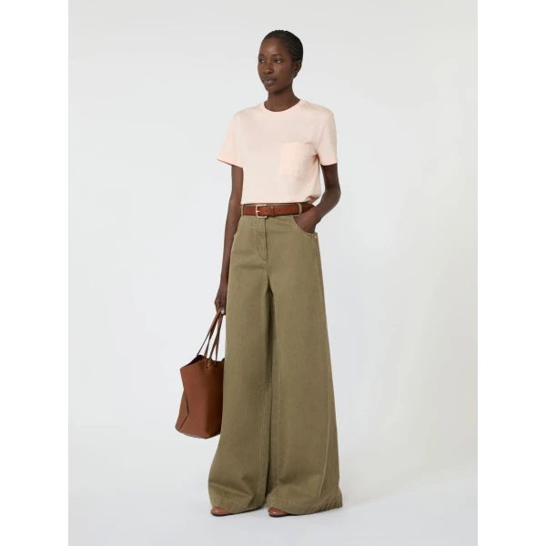 Max Mara Papaia Cotton Jersey T-Shirt in Pink | T-shirts | Luxury Shoes 