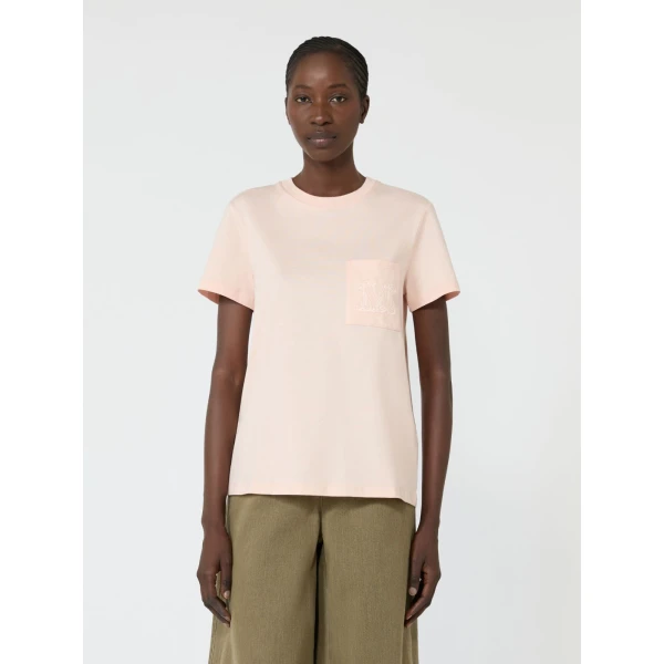 Max Mara Papaia Cotton Jersey T-Shirt in Pink | T-shirts | Luxury Shoes 