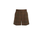 Max Mara Parata Glen Plaid Jersey Shorts in Tobacco | Shorts | Luxury Shoes 