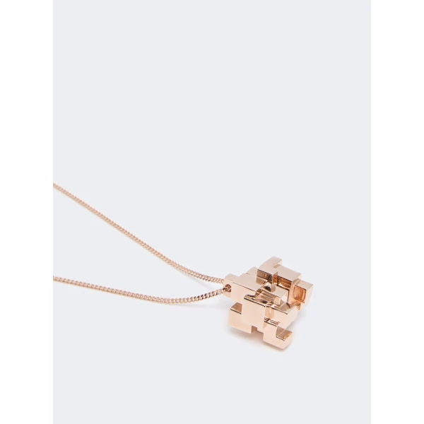 Max Mara Parata Metal Pendant Necklace in Bronze | Necklace | Luxury Shoes 
