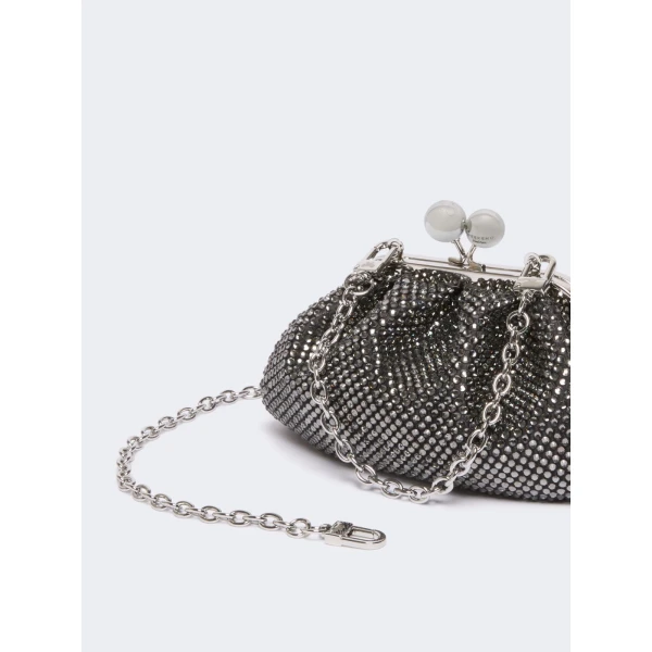Max Mara Pasticcino Bag Extra Small with Rhinestones in Black | Mini Bags | Luxury Shoes 