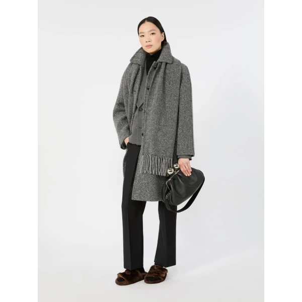 Max Mara Pasticcino Bag Medium in Deer-Print Leather, Black | Clutch Bags | Luxury Shoes 