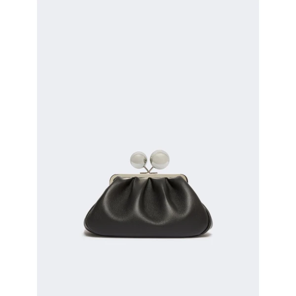 Max Mara Pasticcino Bag Medium in Deer-Print Leather, Black | Clutch Bags | Luxury Shoes 