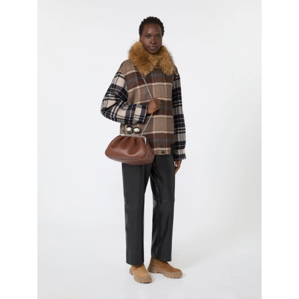 Max Mara Pasticcino Bag Medium in Deer-Print Leather, Brown | Clutch Bags | Luxury Shoes 
