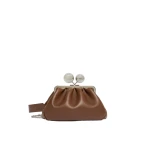 Max Mara Pasticcino Bag Medium in Deer-Print Leather, Brown | Clutch Bags | Luxury Shoes 