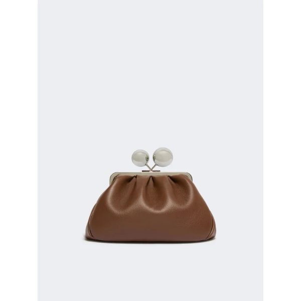 Max Mara Pasticcino Bag Medium in Deer-Print Leather, Brown | Clutch Bags | Luxury Shoes 