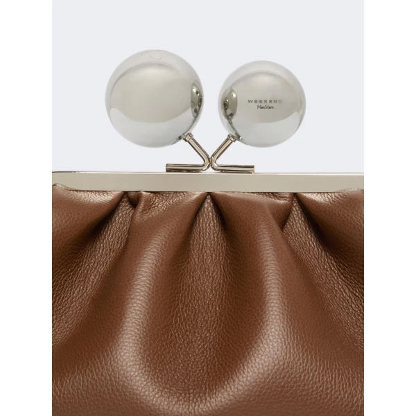 Max Mara Pasticcino Bag Medium in Deer-Print Leather, Brown | Clutch Bags | Luxury Shoes 