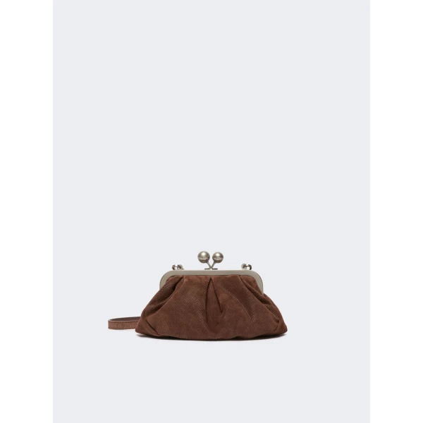 Max Mara Pasticcino Bag Small in Suede, Chocolate | Clutch Bags | Luxury Shoes 