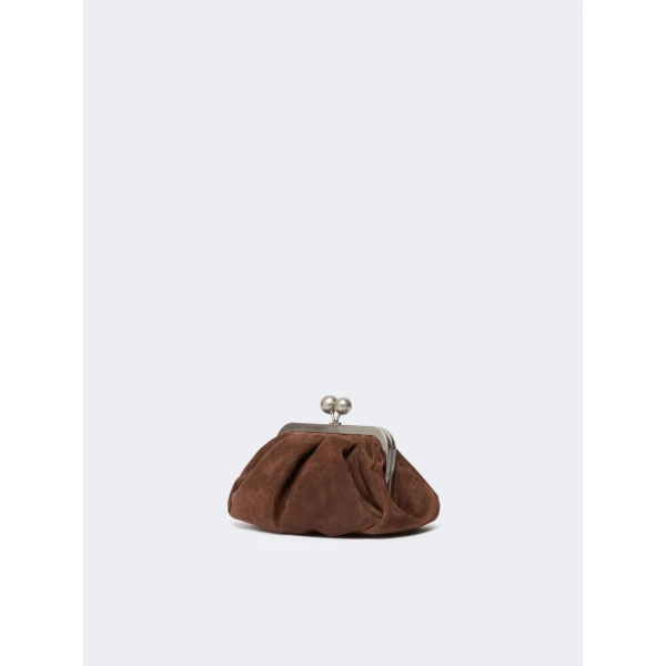 Max Mara Pasticcino Bag Small in Suede, Chocolate | Clutch Bags | Luxury Shoes 
