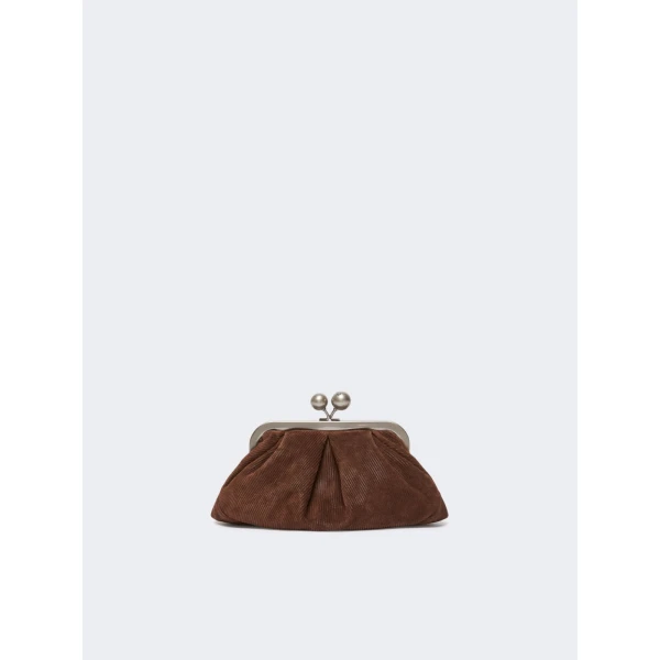 Max Mara Pasticcino Bag Small in Suede, Chocolate | Clutch Bags | Luxury Shoes 