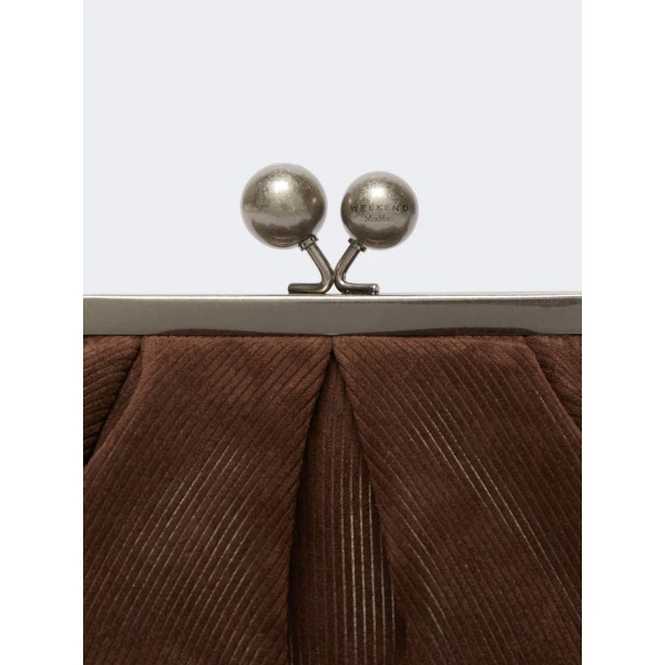 Max Mara Pasticcino Bag Small in Suede, Chocolate | Clutch Bags | Luxury Shoes 