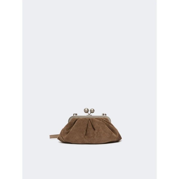 Max Mara Pasticcino Bag Small in Suede, Mud | Clutch Bags | Luxury Shoes 