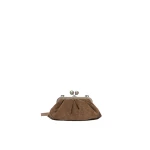 Max Mara Pasticcino Bag Small in Suede, Mud | Clutch Bags | Luxury Shoes 