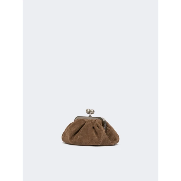 Max Mara Pasticcino Bag Small in Suede, Mud | Clutch Bags | Luxury Shoes 
