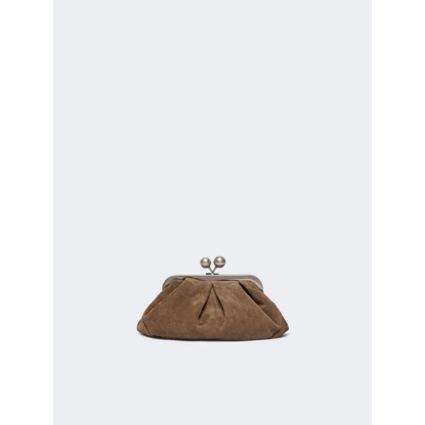 Max Mara Pasticcino Bag Small in Suede, Mud | Clutch Bags | Luxury Shoes 
