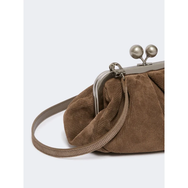 Max Mara Pasticcino Bag Small in Suede, Mud | Clutch Bags | Luxury Shoes 