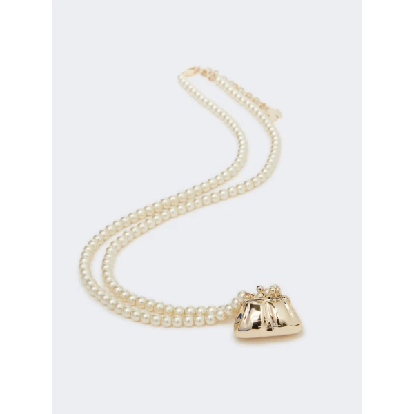 Max Mara Pasticcino Pendant Choker Necklace in Gold | Necklace | Luxury Shoes 