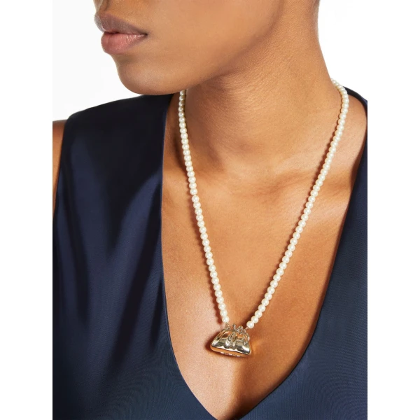 Max Mara Pasticcino Pendant Choker Necklace in Gold | Necklace | Luxury Shoes 