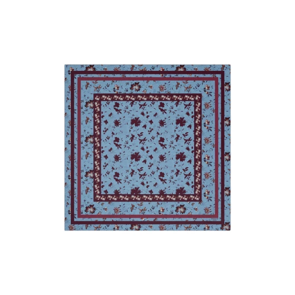 Max Mara Patterned Silk Twill Foulard in Light Blue | Scarves | Luxury Shoes 