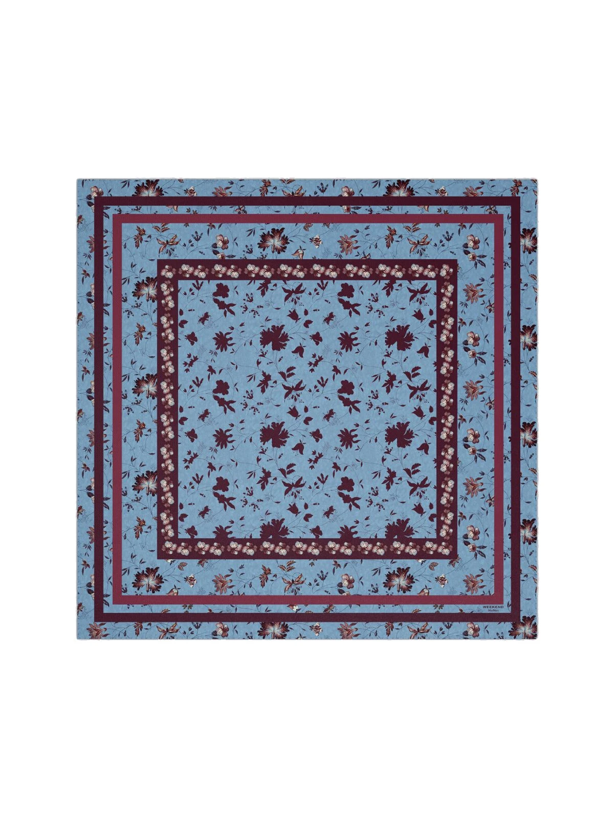 Max Mara Patterned Silk Twill Foulard in Light Blue Max Mara Patterned Silk Twill Foulard in Light Blue | Scarves | Luxury Shoes