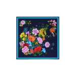 Max Mara Patterned Silk Twill Foulard in Midnight Blue | Scarves | Luxury Shoes 