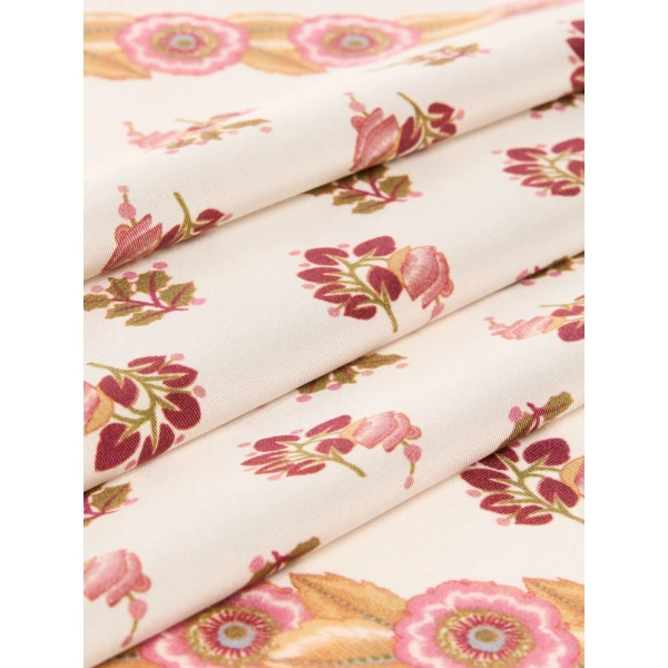 Max Mara Patterned Silk Twill Foulard in Natural | Scarves | Luxury Shoes 
